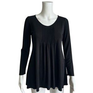 Eileen Fisher Pintuck Front Silk Top in Black - PP